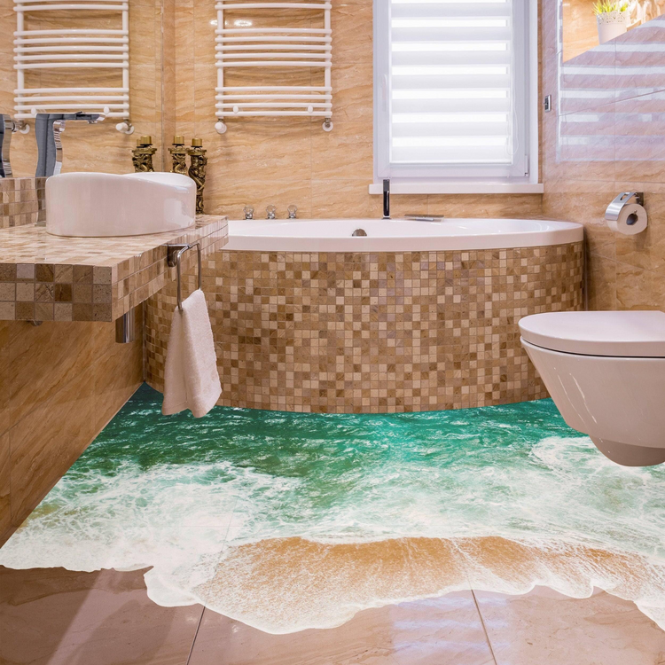 a bathroom with a tub and a bathtub