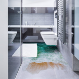 3d Sea Floor Bathroom Stickers Decor - Ocean Beach Vinyl Decals For Bathtub Bath Shower Flooring - Waterproofdecal Sticker Water Mural Art
