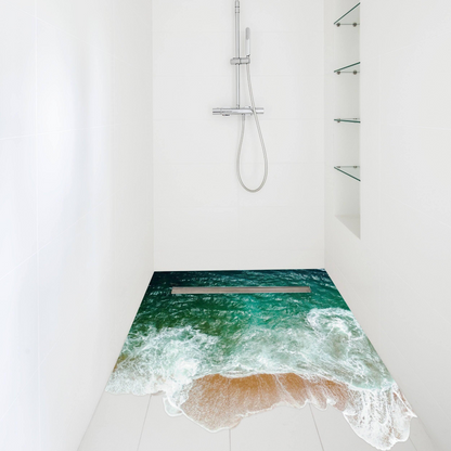 3d Sea Floor Bathroom Stickers Decor - Ocean Beach Vinyl Decals For Bathtub Bath Shower Flooring - Waterproofdecal Sticker Water Mural Art