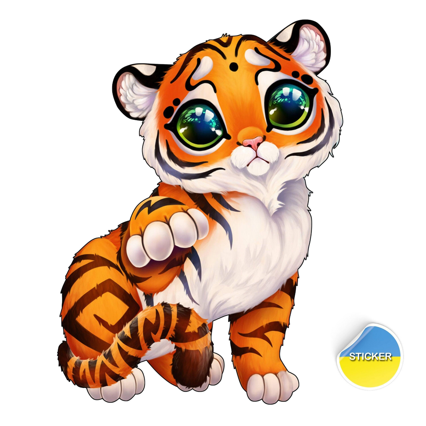 Cute Tiger Wall Sticker - Baby Kid Toddler Little Animal Decoration Decal - Reusable Vinyl Art Decor For Boy - Removable Waterproof Decals