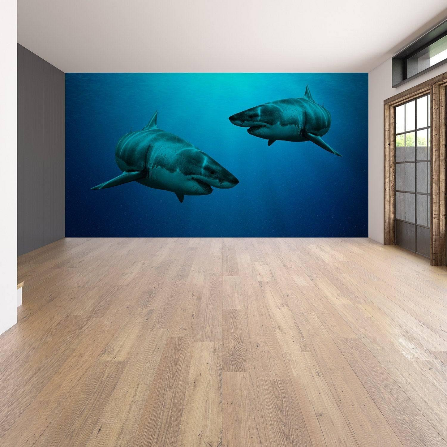 Wallpaper Shark Decor Sticker - 3d Underwater Ocean Wall Stickers Removable Decal - Under Sea Home Bedroom Adhesive Decorations Art Mural