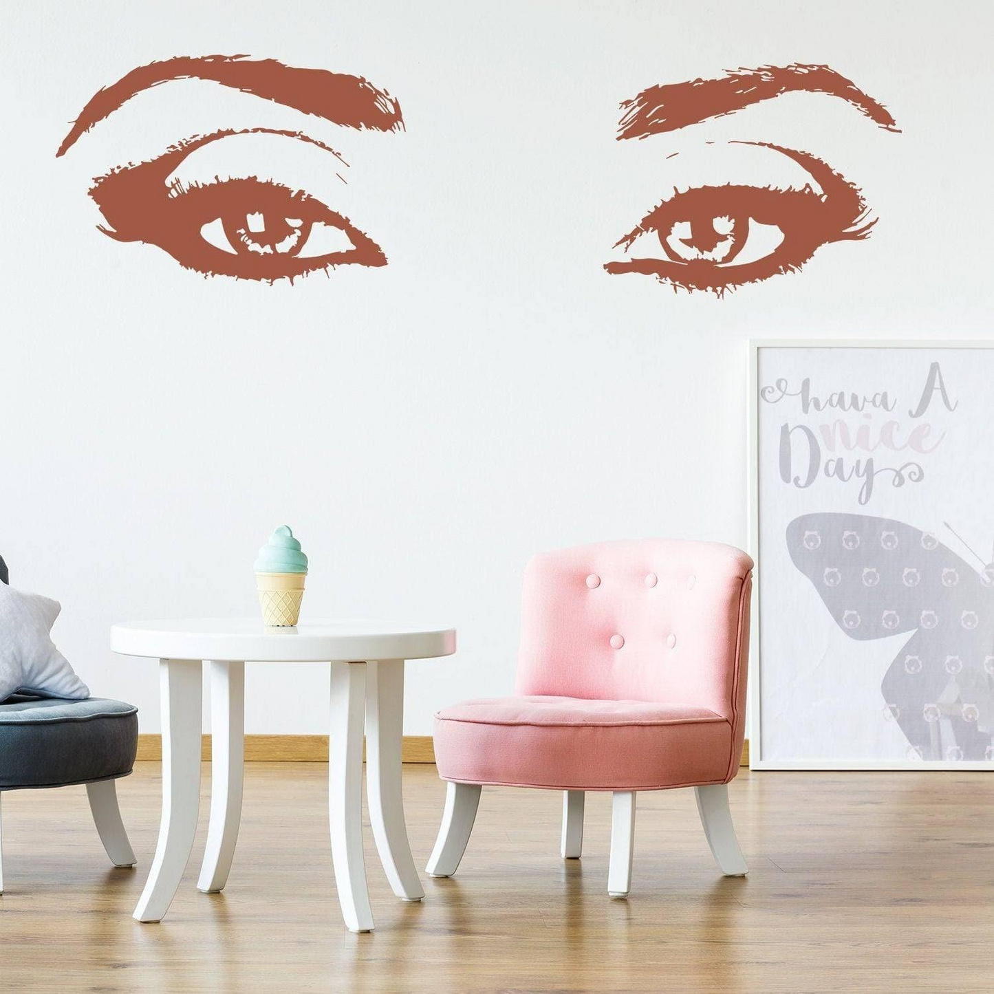 Woman Eye Vinyl Wall Sticker - Art Lash Face Girl Eyelash Decor Beauty Salon Decal - Pretty Sexy Beautiful Women Black Silhouette Mural