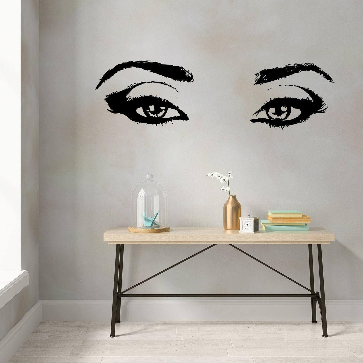 Woman Eye Vinyl Wall Sticker - Art Lash Face Girl Eyelash Decor Beauty Salon Decal - Pretty Sexy Beautiful Women Black Silhouette Mural