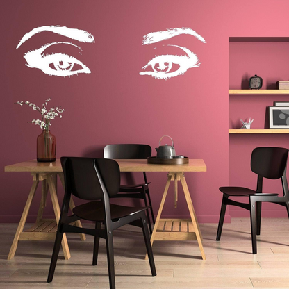 Woman Eye Vinyl Wall Sticker - Art Lash Face Girl Eyelash Decor Beauty Salon Decal - Pretty Sexy Beautiful Women Black Silhouette Mural