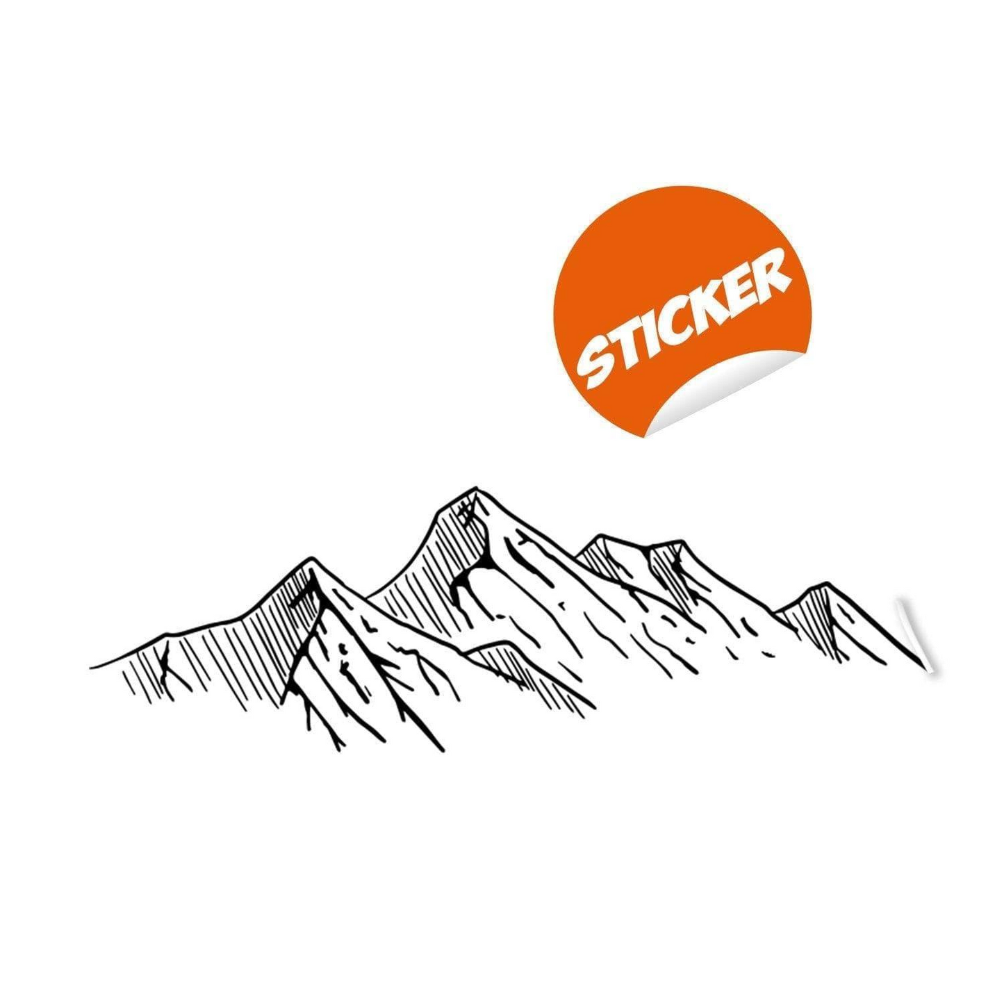 Mountain Silhouette Sticker - Laptop Art Car Stickers Wall Vinyl Decal - Mural Decor Peel And Stick Mountains Peak - Hills Decals Cutting