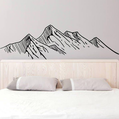 Mountain Silhouette Sticker - Laptop Art Car Stickers Wall Vinyl Decal - Mural Decor Peel And Stick Mountains Peak - Hills Decals Cutting