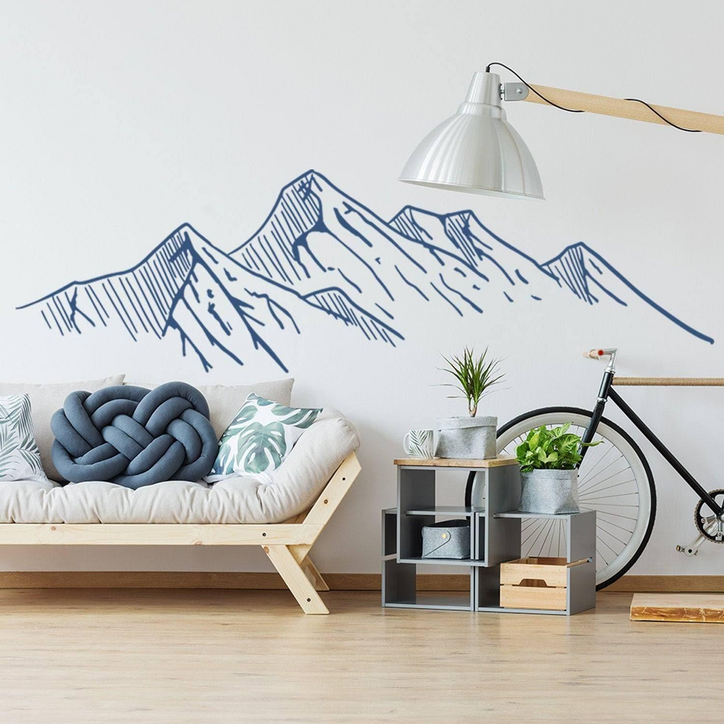 Mountain Silhouette Sticker - Laptop Art Car Stickers Wall Vinyl Decal - Mural Decor Peel And Stick Mountains Peak - Hills Decals Cutting