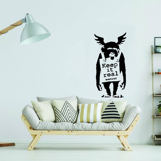 Contemporary Banksy Monkey Graffiti Decal - Urban Expression Wall Art Sticker