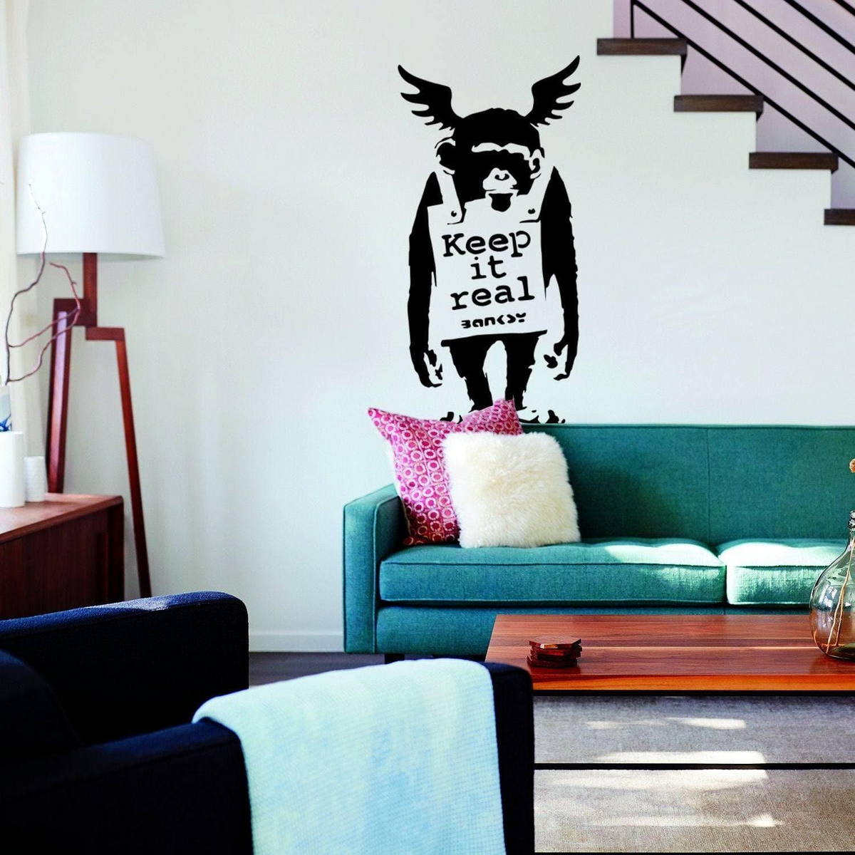 a living room with a couch and a coffee table