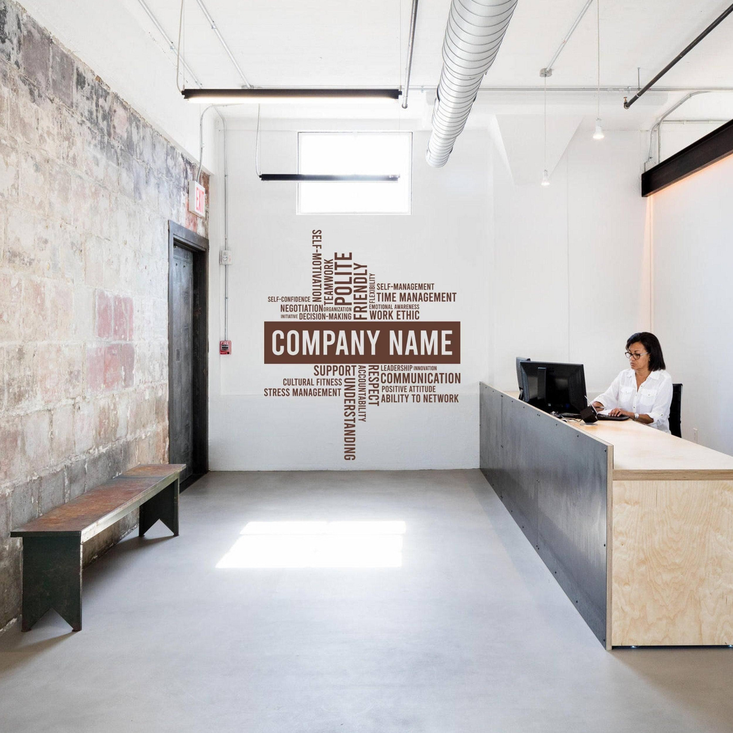 Custom Business Name Vinyl Wall Sticker - Customized Office Letter Sign Decor - Customize Personalized Large Lettering Decal