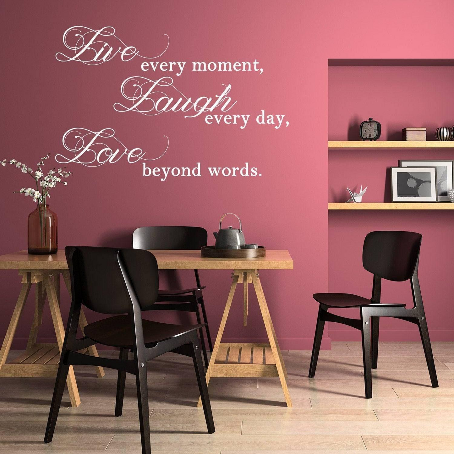 Live Laugh Love Sticker - Quote Art Mac Wall Stickers - Quotes Window Words Life Vinyl Decal - Laptop Positive Inspiration Family Bedroom