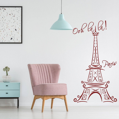 Eiffel Tower Wall Stickers - Paris Vinyl Decal - France Cute Travel Art Sticker - French Tour Waterproof 3d Decor Mural Gift Interior Decals