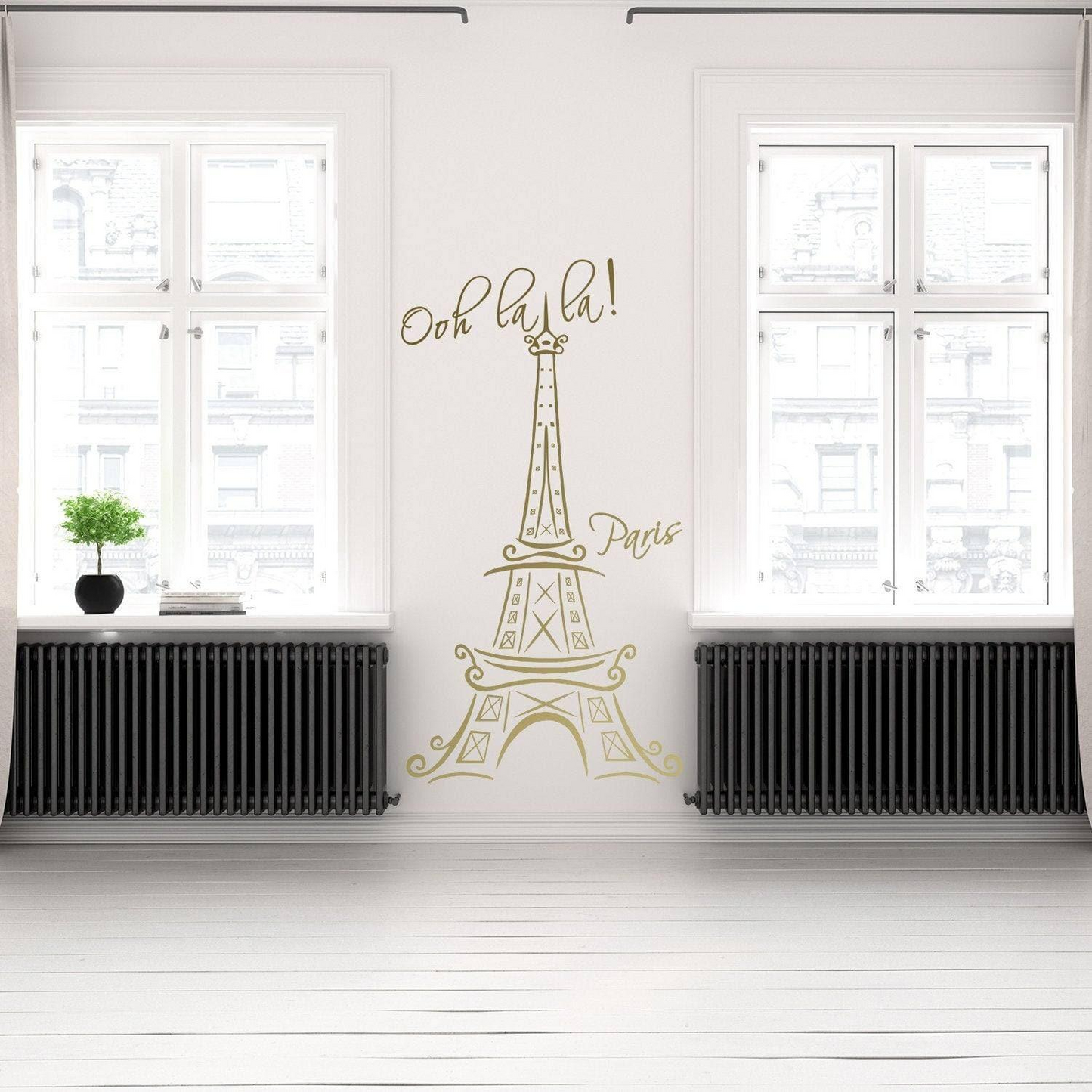 Eiffel Tower Wall Stickers - Paris Vinyl Decal - France Cute Travel Art Sticker - French Tour Waterproof 3d Decor Mural Gift Interior Decals