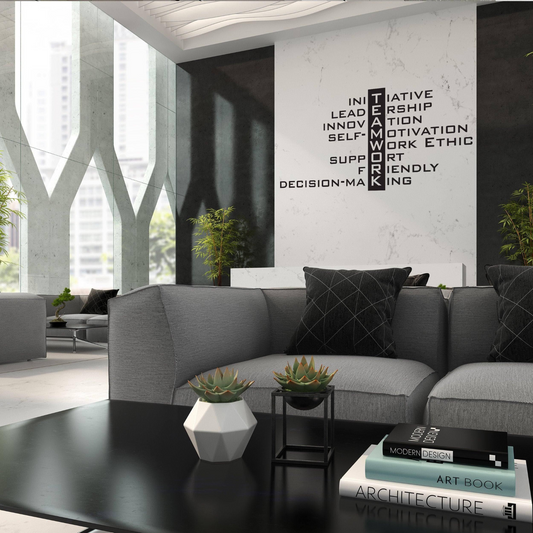 Teamwork Wall Office Sticker - Inspirational Dreamwork Makes Quotes Art Decals - The Large Dream Work Vinyl Sign For Decor Decal Stickers