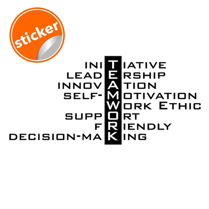 Teamwork Wall Office Sticker - Inspirational Dreamwork Makes Quotes Art Decals - The Large Dream Work Vinyl Sign For Decor Decal Stickers