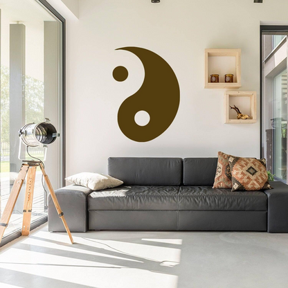 Yang Yin Wall Sticker Vinyl Decal - Yoga Window Art Ying Mandala Symbol Gift - Prismatic Retro Vynil Spiritual Zen Mural Balance Stickers