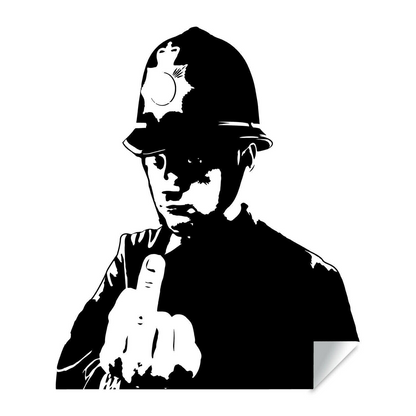 Urban Expression Scotland Yard Cop Street Art Decal - Innovative Wall Sticker Design