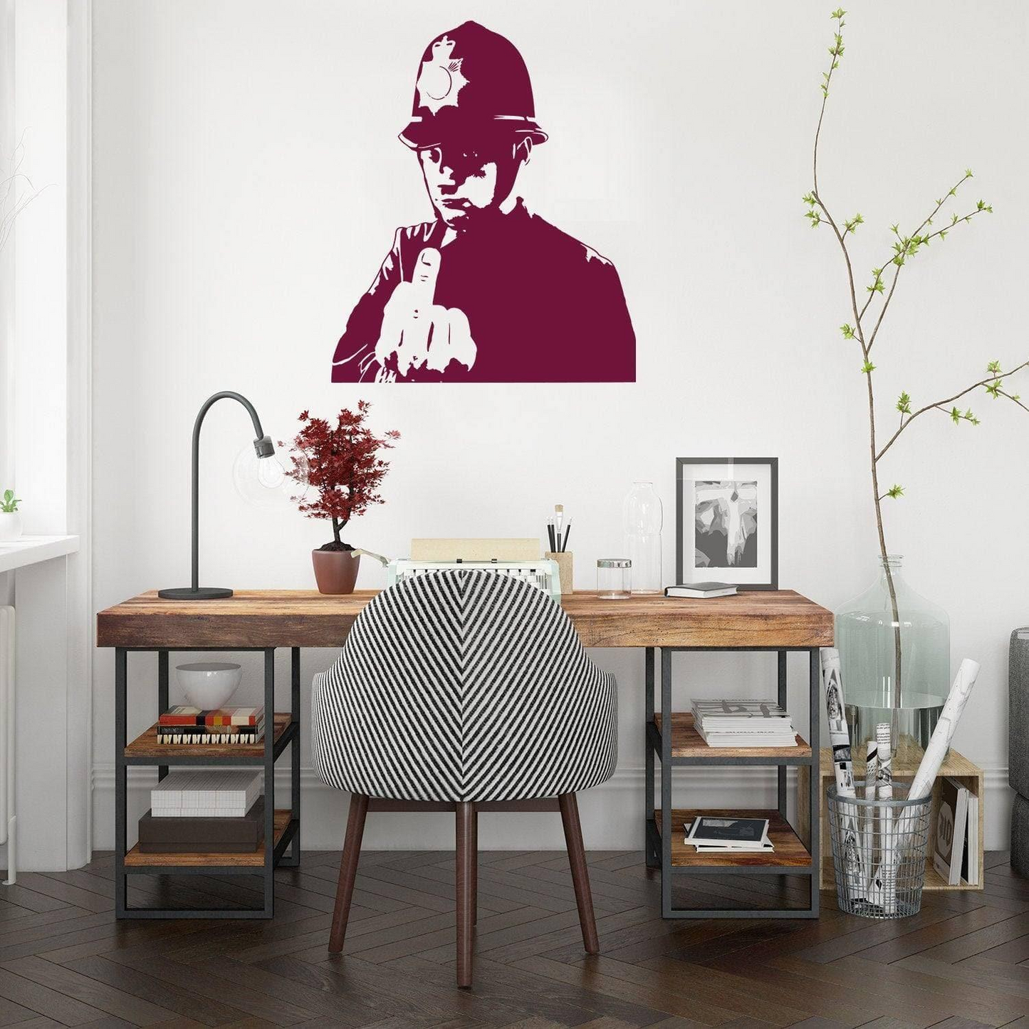 Urban Expression Scotland Yard Cop Street Art Decal - Innovative Wall Sticker Design
