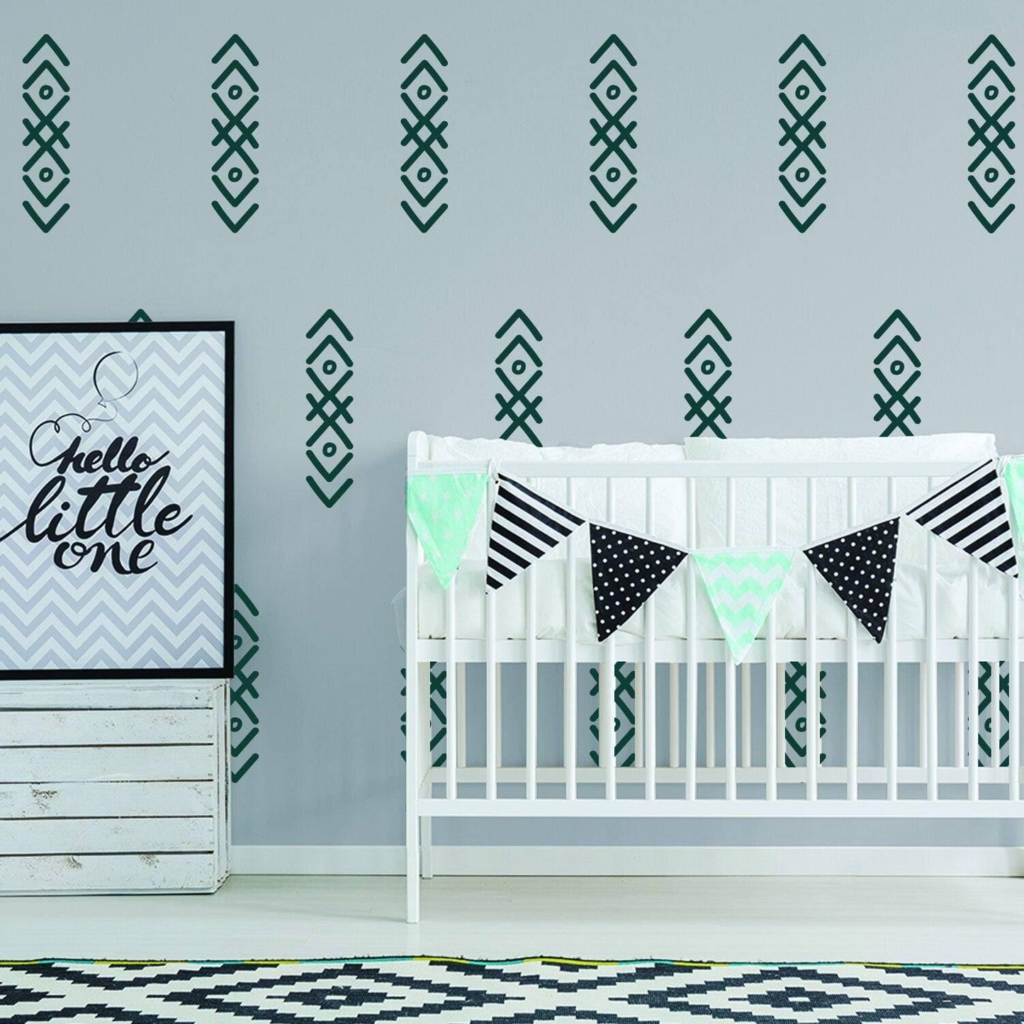 100x Arrow Wall Stickers - Arrows Sticky Sticker Decal Directional Sign - Small Vinyl Decals For Large Room - Tribal Adhesive Triangle