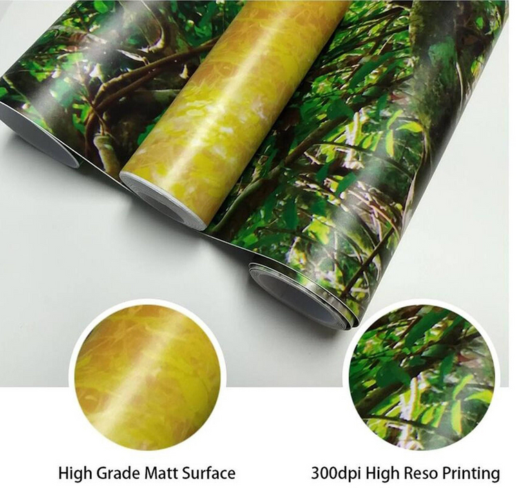 a roll of paper with a picture of trees