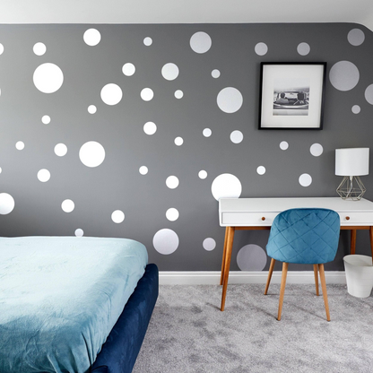 200x White Round Circle Dot Stickers - Small Blank Adhesive Removable Sticky Decals - Matte Vinyl Stick Polka Sticker