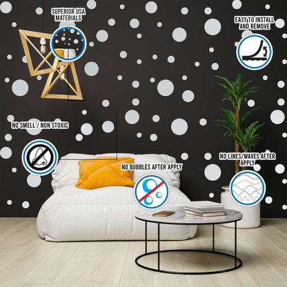 200x White Round Circle Dot Stickers - Small Blank Adhesive Removable Sticky Decals - Matte Vinyl Stick Polka Sticker