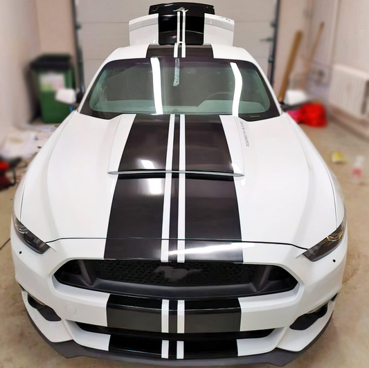 Racing Stripes Car Stickers - Auto Vinyl Decals RT - Full Vehicle Body Rally SRT GT Black Stripe Decal - Truck Sport Lines