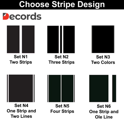 Racing Stripes Car Stickers - Auto Vinyl Decals RT - Full Vehicle Body Rally SRT GT Black Stripe Decal - Truck Sport Lines