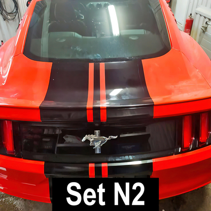 Racing Stripes Car Stickers - Auto Vinyl Decals RT - Full Vehicle Body Rally SRT GT Black Stripe Decal - Truck Sport Lines