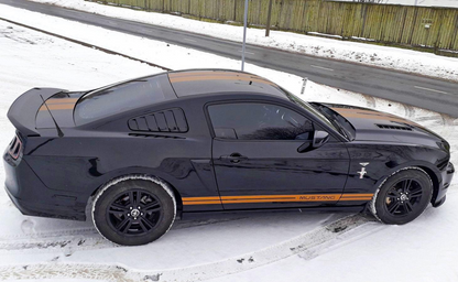 Racing Stripes Car Stickers - Auto Vinyl Decals RT - Full Vehicle Body Rally SRT GT Black Stripe Decal - Truck Sport Lines
