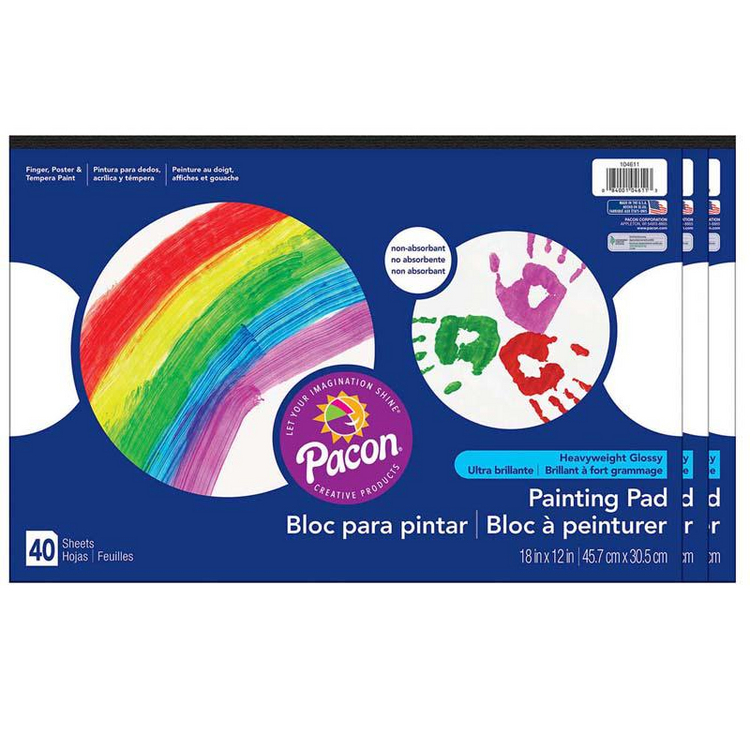 a blue box with a rainbow painted on it