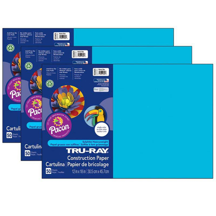 a group of blue construction paper