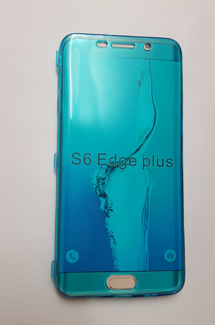 a cell phone with a blue cover