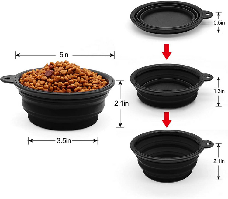 a black bowl with food in it