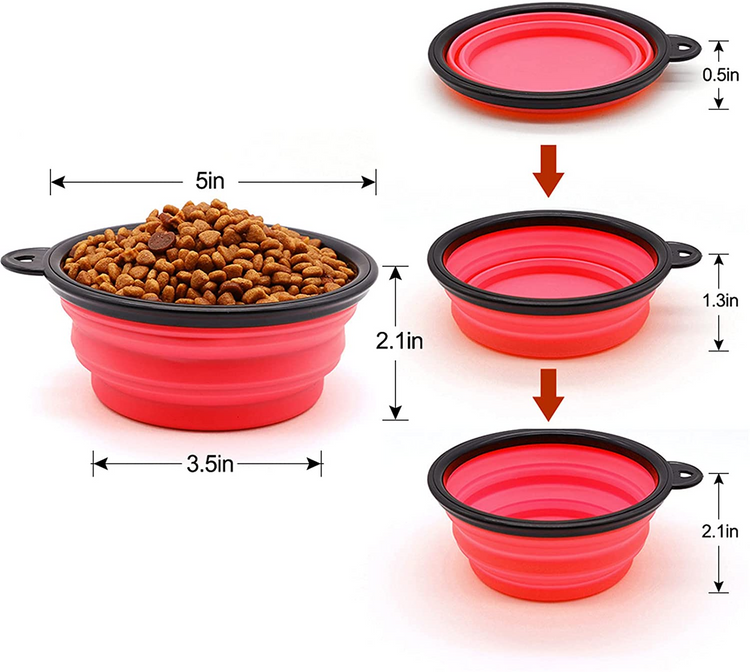 a red bowl with food in it