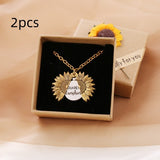 You Are My Sunshine Sunflower Pendant Necklace