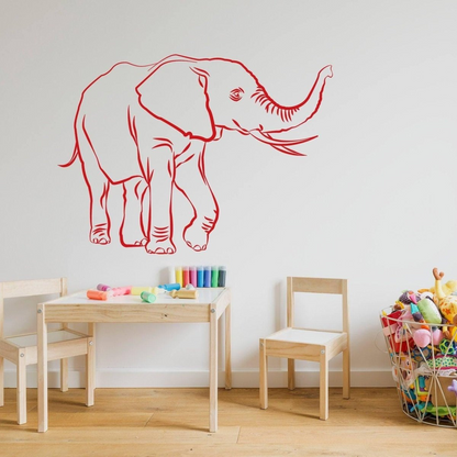 Elephant Stickers - Cute Vinyl Wall Animal Decal - Decor Nursery Sticker - Art Tribal Decorative Gift Wallsticker Safari Trunk Up Decals