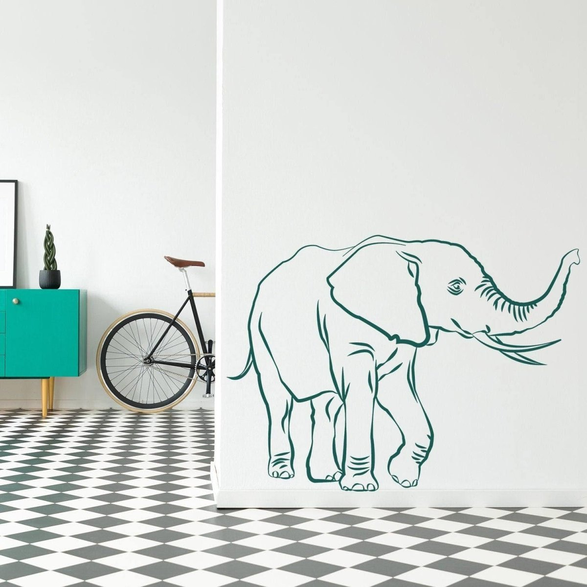 Elephant Stickers - Cute Vinyl Wall Animal Decal - Decor Nursery Sticker - Art Tribal Decorative Gift Wallsticker Safari Trunk Up Decals