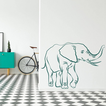 Elephant Stickers - Cute Vinyl Wall Animal Decal - Decor Nursery Sticker - Art Tribal Decorative Gift Wallsticker Safari Trunk Up Decals