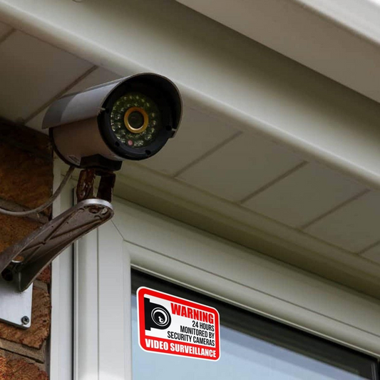 10x Video Camera Surveillance Warning Sign Pack - Home Outdoor Indoor Use Cctv Alarm Security Sticker Vinyl Waterproof Recording Alert Decal