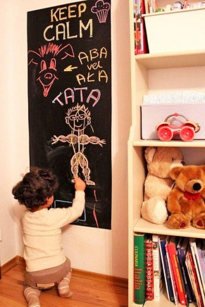 Chalkboard Wall Diy Black Kitchen Sticker - Reusable Write On Vinyl Decal - Blackboard Chalk Board Long Adhesive Kids Erasable Stickers