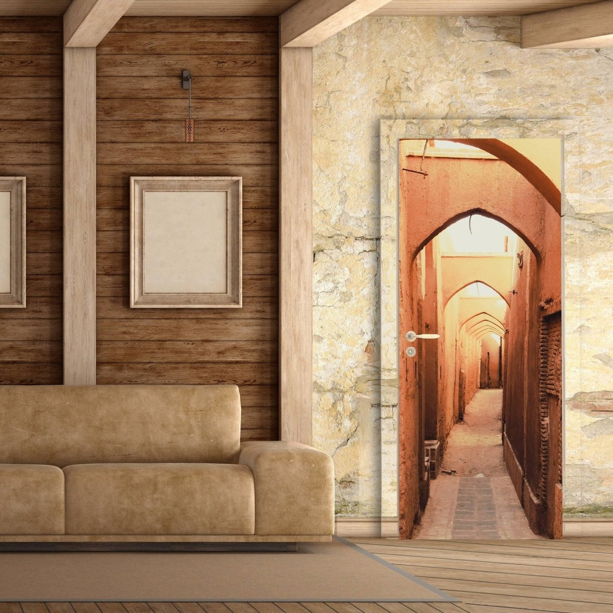 3d Door Cover Sticker - Street Wallpaper Front Door Mural Wall Decal - Removable Peel Stick Interior Covering Wrap Decor Vinyl For Doors Art