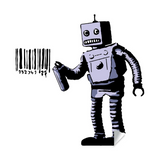 Barcode Robot Wall Vinyl Sticker - Urban Street Art Decal
