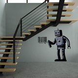 Barcode Robot Wall Vinyl Sticker - Urban Street Art Decal