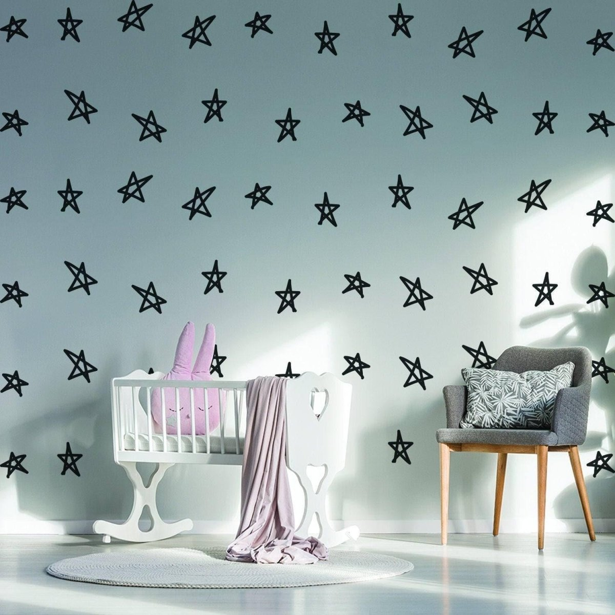 40x Star Stickers - Baby Shower Decor Set Vinyl Wall Twinkle Decal - Art Nursery Label, Star Decals, Star Decoration, Nursery Sticker