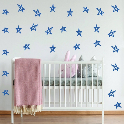 40x Star Stickers - Baby Shower Decor Set Vinyl Wall Twinkle Decal - Art Nursery Label, Star Decals, Star Decoration, Nursery Sticker