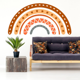 Boho Rainbow Wall Decal Decor - Bohemian Big Vinyl Wallpaper Sticker For Bedroom Or Nursery Kid Room - Large Pastel Art Girl Baby Mural