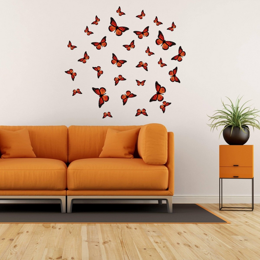 30 Butterfly Wall Decor Stickers - Art Decorations Decals For Girl Room Bedroom - Baby Kids Girls Pink Nursery Sticker - 3d Party Decoration