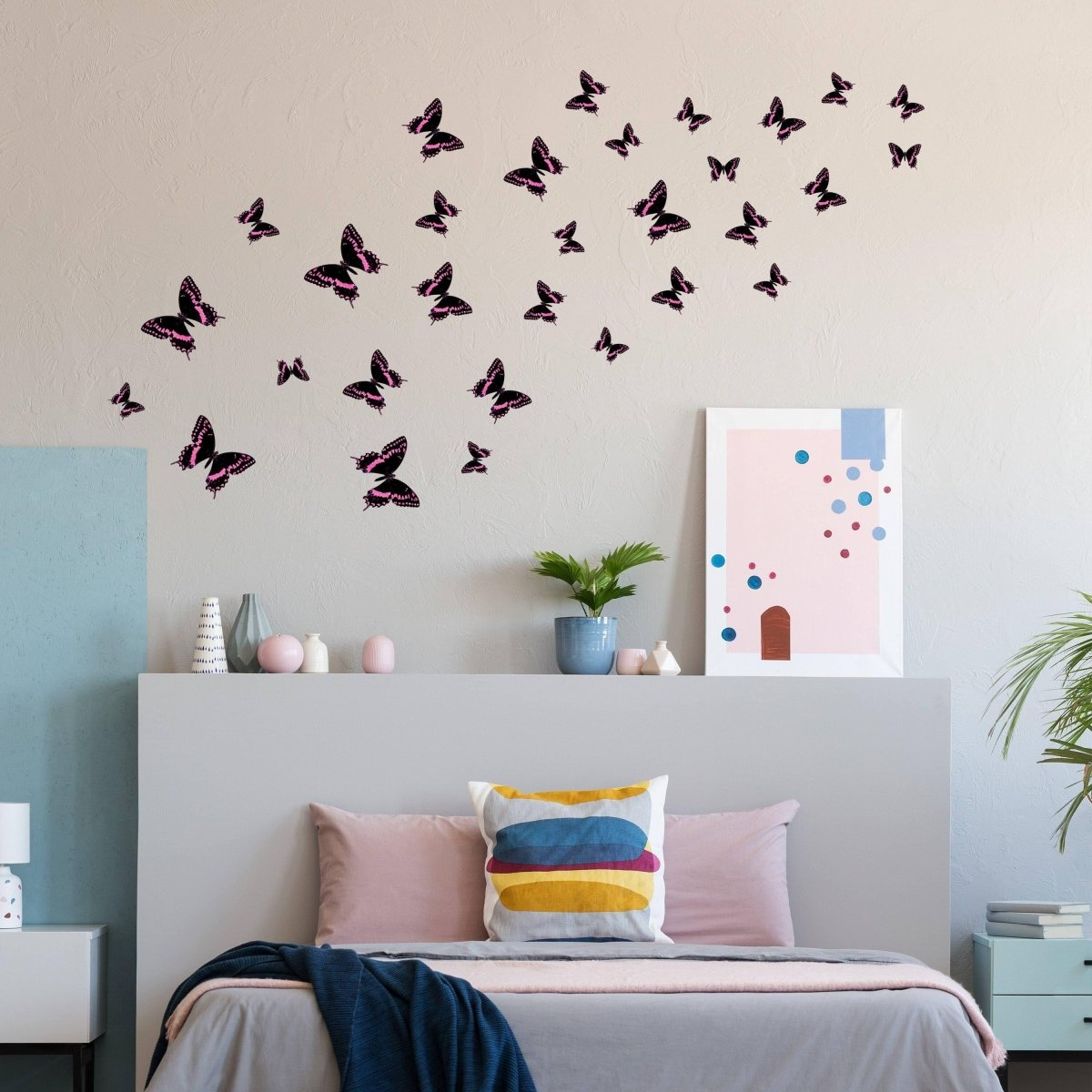 30 Butterfly Wall Decor Stickers - Art Decorations Decals For Girl Room Bedroom - Baby Kids Girls Pink Nursery Sticker - 3d Party Decoration