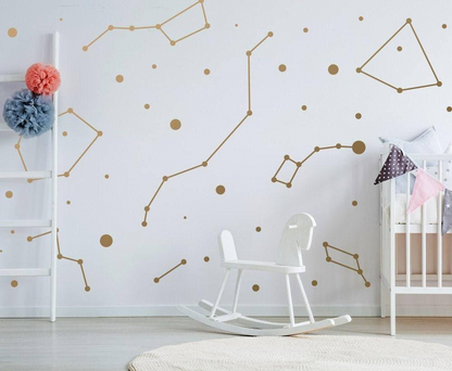 Constellation Stickers Zodiac Wallpaper Sticker - Star Stickers For Wall - Space Decor Sticker Star Decals - Zodiac Gift Constellation Art